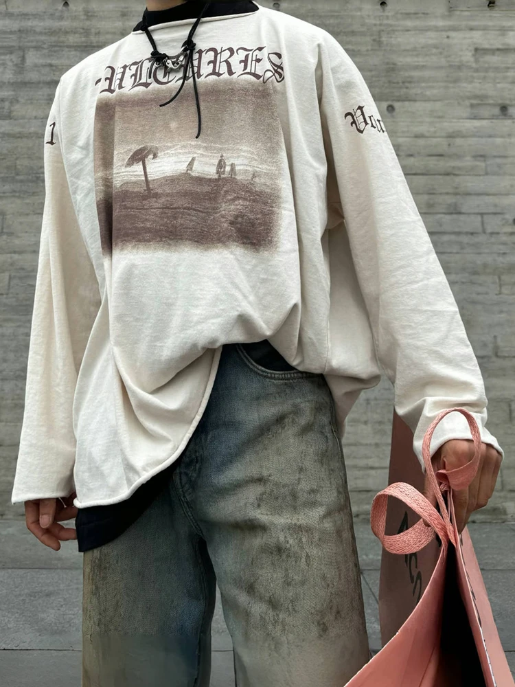 

Kanye West Album Cover American High Street Loose Long Sleeve T-Shirt Men's Trendy Brand Cotton Youth Culture Fashion