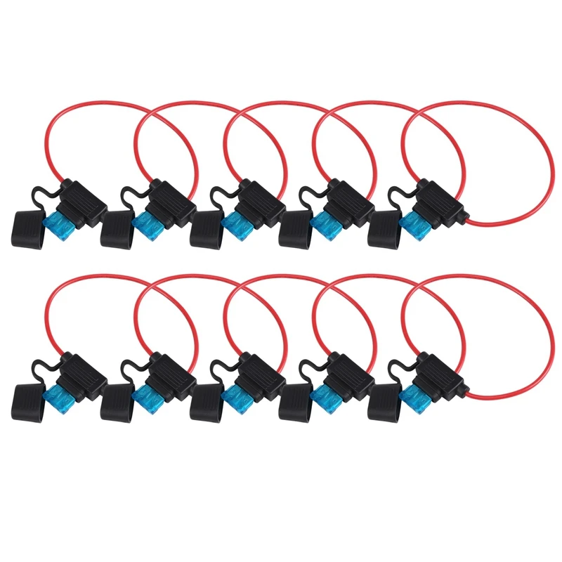 Inline Fuse Holder ATC/ATO Add-A-Circuit Car Fuse Holder 10 Pack Fuse TAP Adapter 16 Gauge 20AMP Blade Automotive Fuse Holder Wa