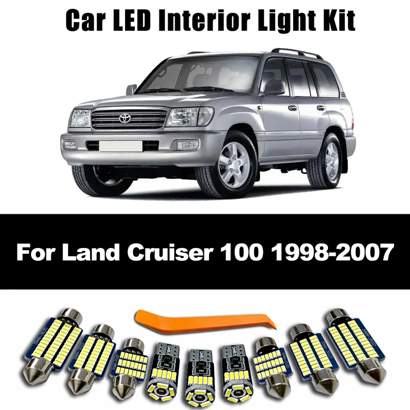 19Pcs Complete LED Interior Dome Map Door Light Kit For 1998- 2001 2002 2003 2004 2005 2006 2007 Toyota Land Cruiser 100 LC100