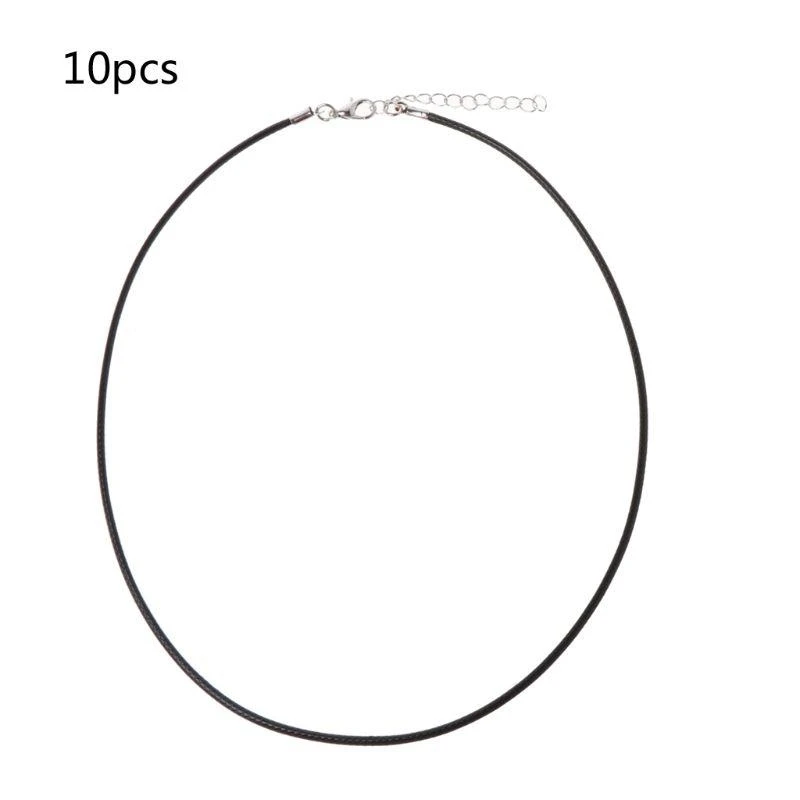  10 Pieces Silk Leather Necklace Cord with Firmly Attached Silver Clasp Not Stuck