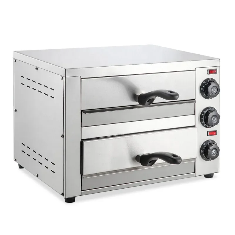 12 Inch Electric Pizza Oven Double Layer Commercial Baking Machine for Bread Biscuit Outdoor Use Professional Kitchen