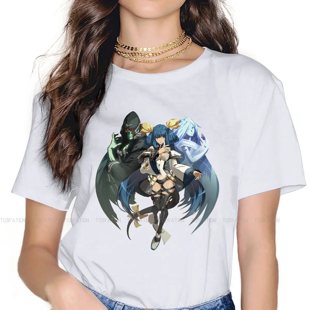 GuiltyGear Crewneck TShirts Dizzy Guilty Print Girl T Shirt Hipster Tops