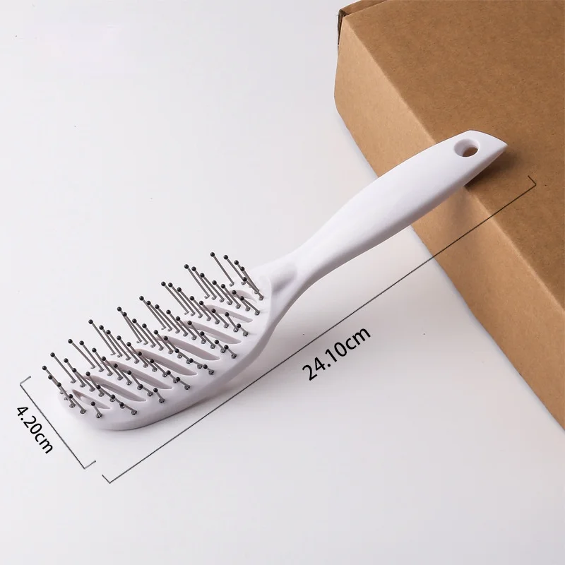 Brosse à cheveux coiffante pour femme, peigne à cheveux, 9 broches, support droit et bouclé, massage du cuir chevelu, accessoires de barbier