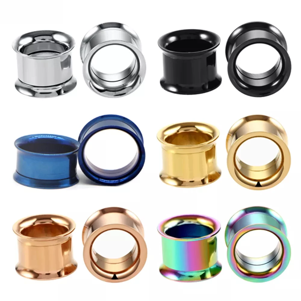 1Pc 316L Stainless Steel Ear Plugs and Tunnels Piercing Jewelry Screw Stretchers Expanders Punk Unisex Earrings Ear Gauges