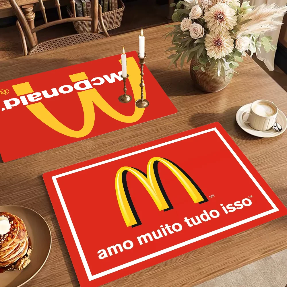 Entrance Room Rugs M-Mcdonalds Hallway  Quick Drying Dish Mat Printed Kitchen Cup Pad Drain Mats Dinnerware Cup Bottle Placemat