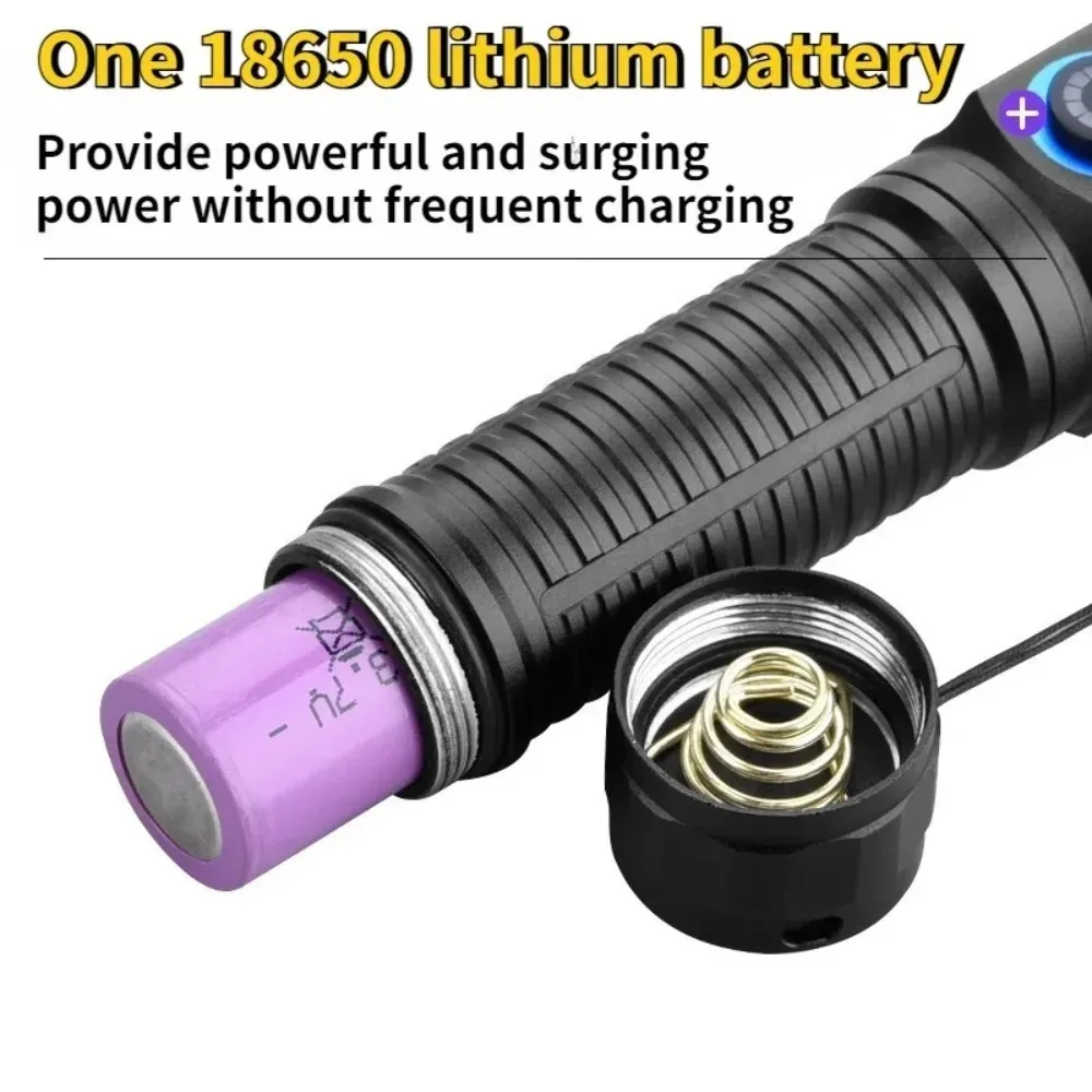 High Power UV LED Flashlight Black Mirror Purple Light Lamp for Pet Urine Detection Banknote Verification Anti Counterfeiting