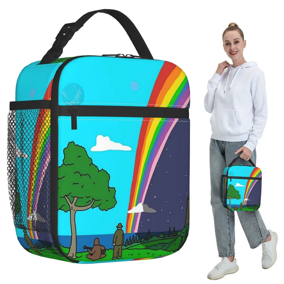 

Big Lez Show Landsc Insulated Lunch Bag for Women Office Cooler Thermal Food Box Tote Portable Lunch Boxes Container
