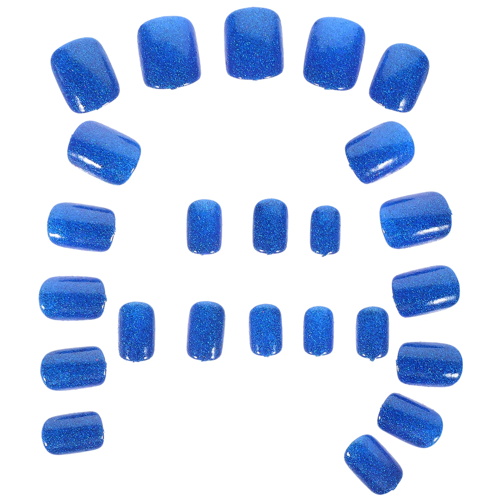 Faux ongles à paillettes et strass, 24 pièces, pointes de presse européennes et courtes