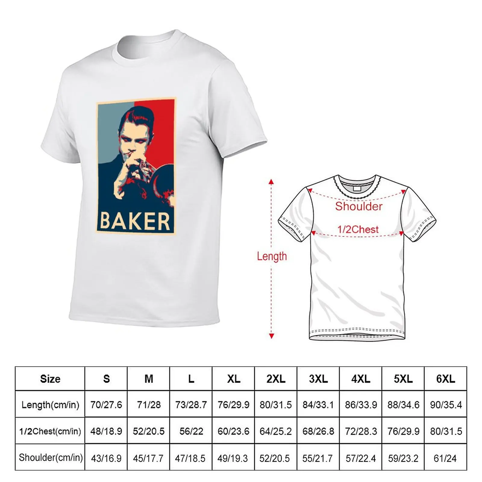 Chet Baker Hope Poster - Sizes of Jazz History T-Shirt oversized graphic tee topping t shirts men