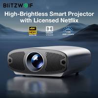 BlitzWolf BW-V11 Vision Projector with Google TV Licensed Fully Sealed Optical Engine 4K Support 1100 ANSI Lumens 1080P HDR10