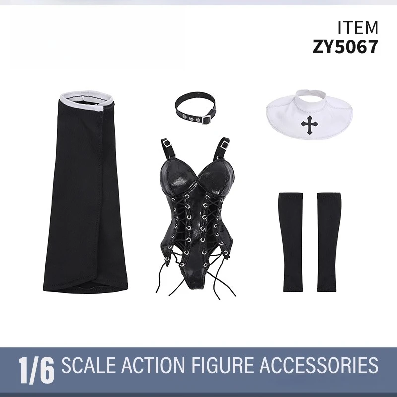 

ZY5067 1/6 масштаб сексуальный солдат монахиня боди платок шарф рукава одежда модель для 12 дюймов женские игрушечные фигурки украшения