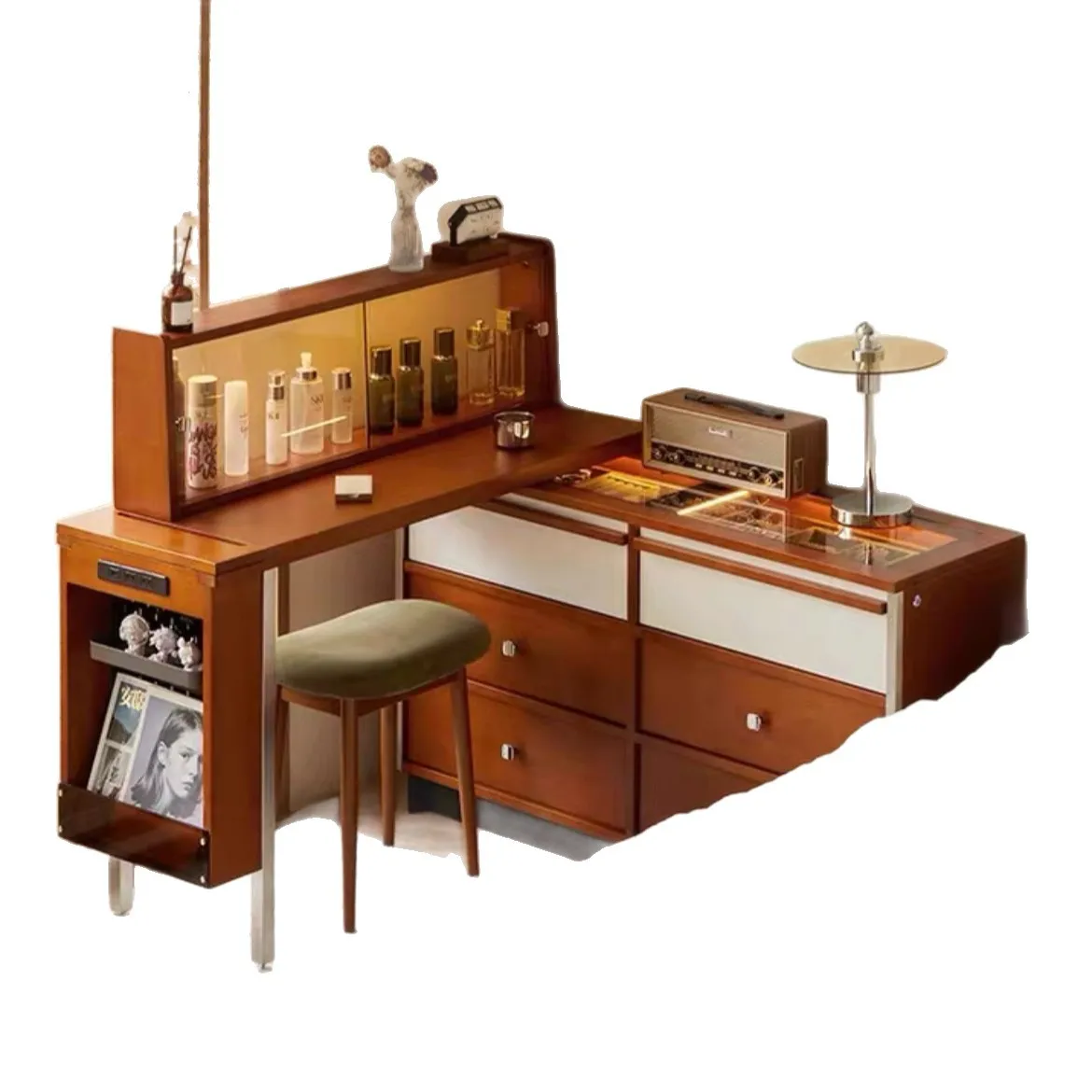 

Solid wood dresser household small apartment cosmetic table bedside chest integrated bedroom multi-functional storage locker