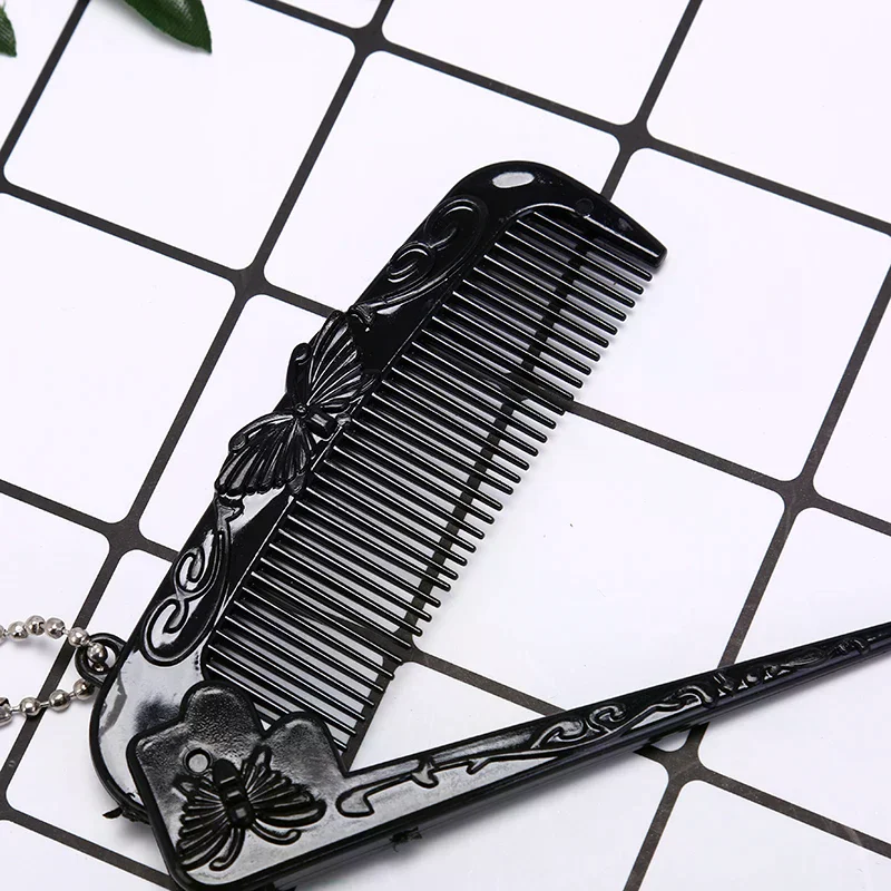

1PCS Portable hair comb brush heychain foldable massage comb anti-stati chair comb