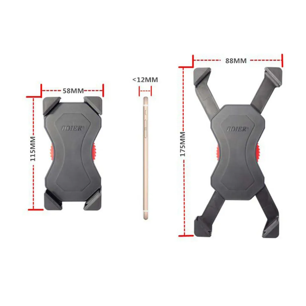 Black Motorcycle Phone Holder for 4 to 6.5 Inch Smartphones Handlebar Mount Bracket Cycling Navigation Stand Phone Stand