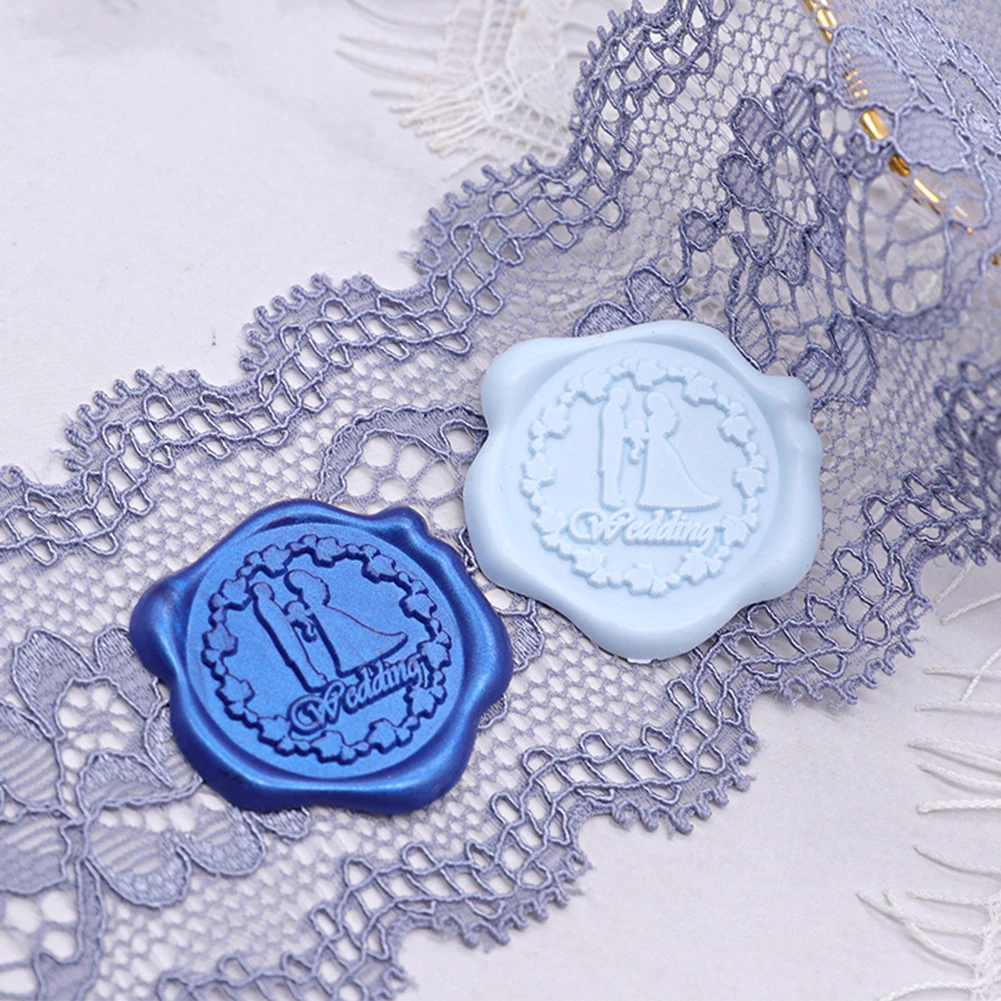 10pcs Scrapbooking Label Sticker Removable 20mm Wax Sealing Stamp Sticker Album Card Stick Label for Wedding Invitation Envelope