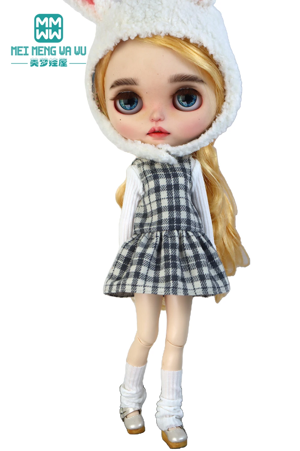 

Подходит для 28 см Blyth Azone OB22 OB24, модный клетчатый жилет, юбка, красный, серый, синий, подарки для игрушек