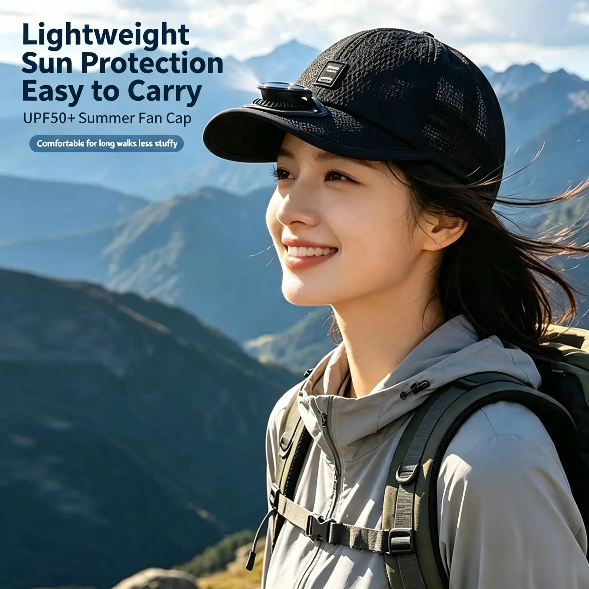 夏用ソーラー充電式ファンハット、男女兼用通気性メッシュ日よけ - Visor Sun Hat のレビューと価格