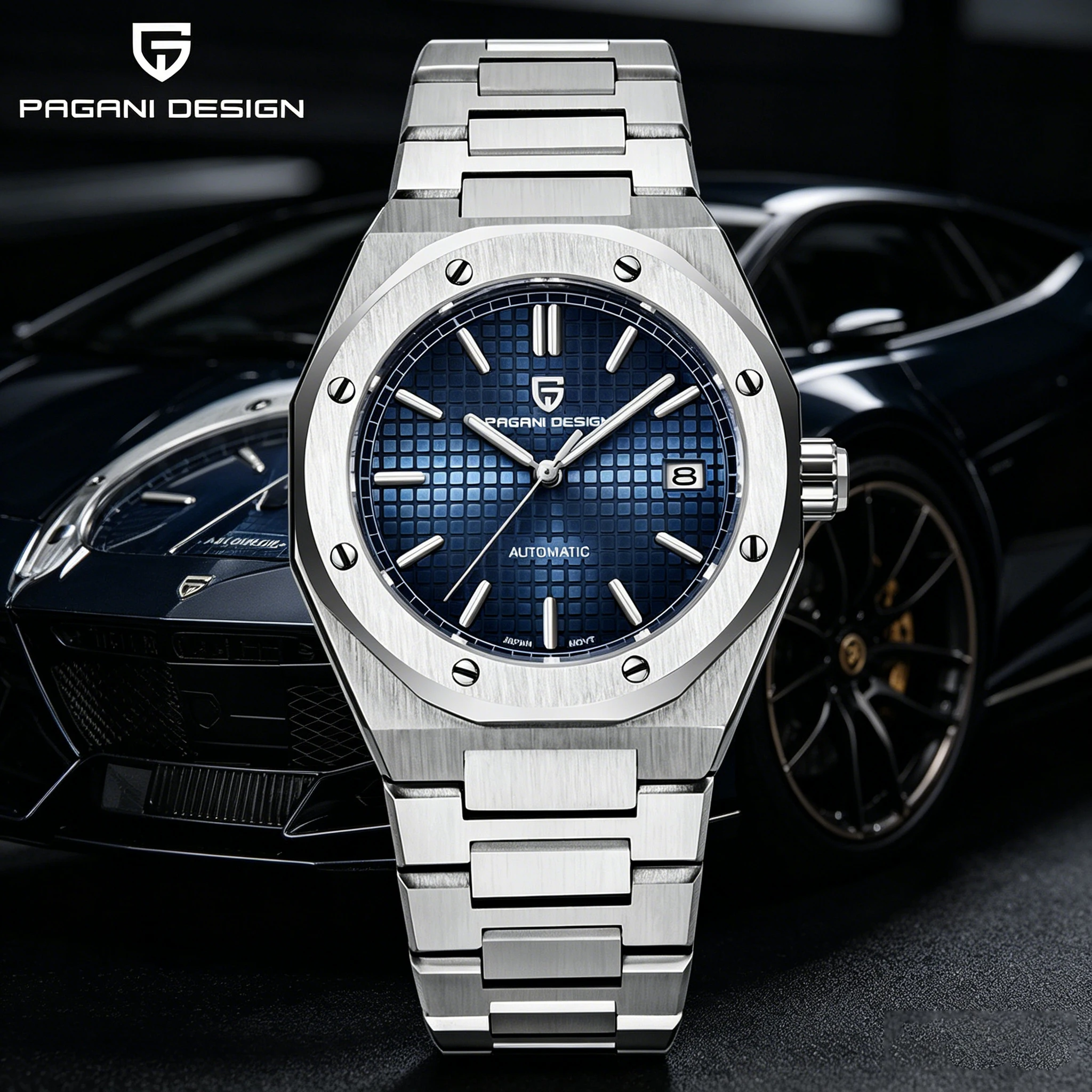 PAGANI DESIGN 40MM Fashion Men\'s Automatic Mechanical Watch MIYOTA 8215 Sapphire Stainless Steel Waterproof Lumimous C3 reloj de