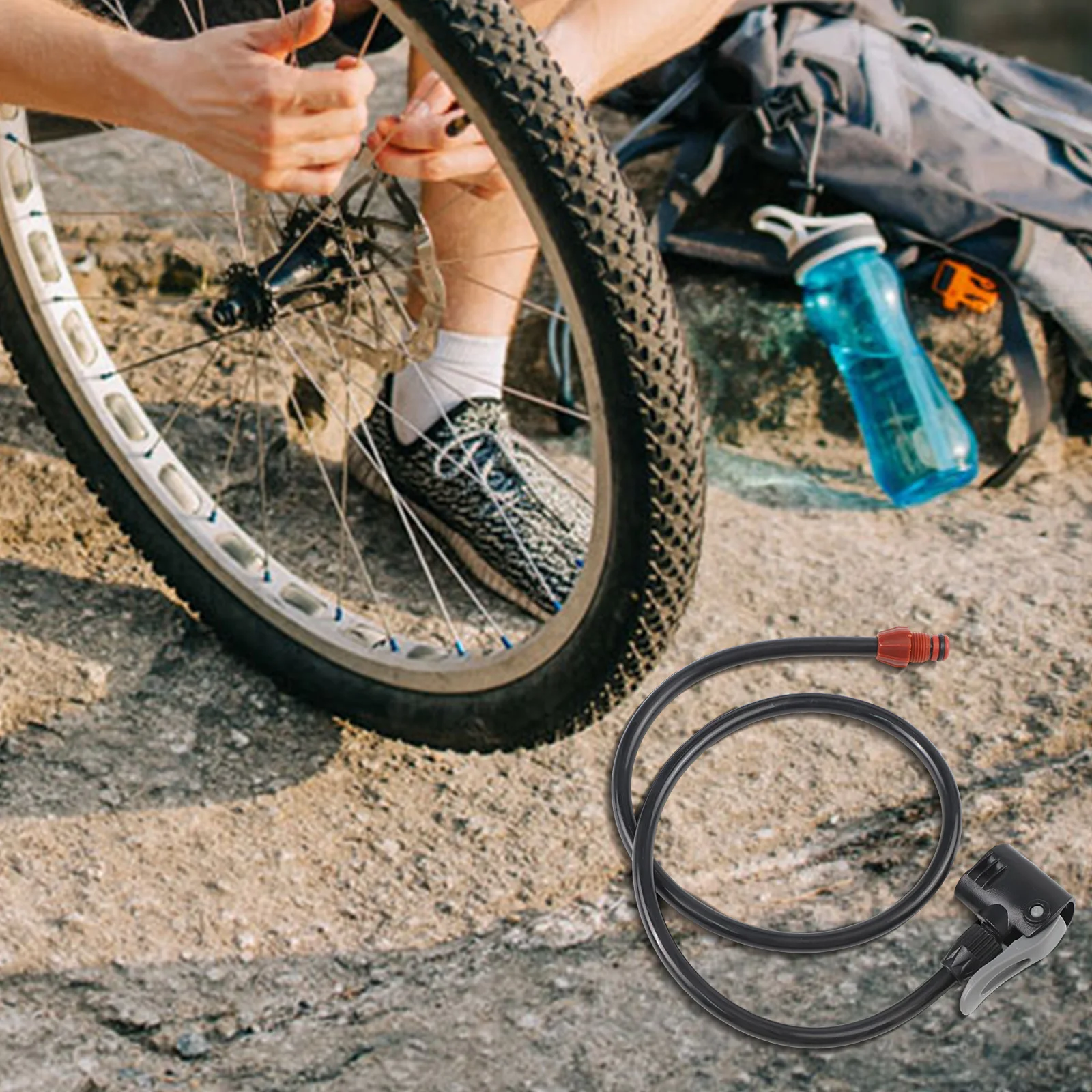 Air Pump Hose Bike Pump Hose For Bike Repair Size 800mm Hose Length 70mm Practical To Use Rubber Material For Bicycle Air Pump