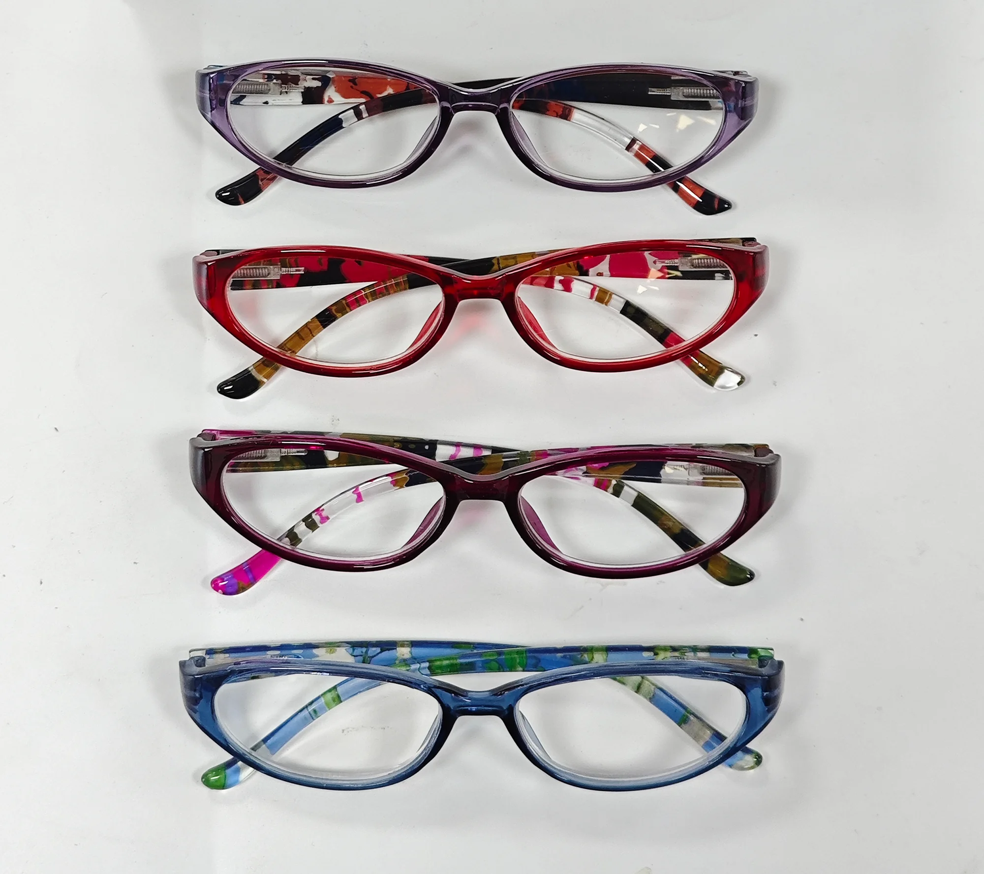 4 قطع من نظارات القراءة ذات الإطار الصغيرة الفاخرة - متينة ومضادة للانزلاق ومريحة