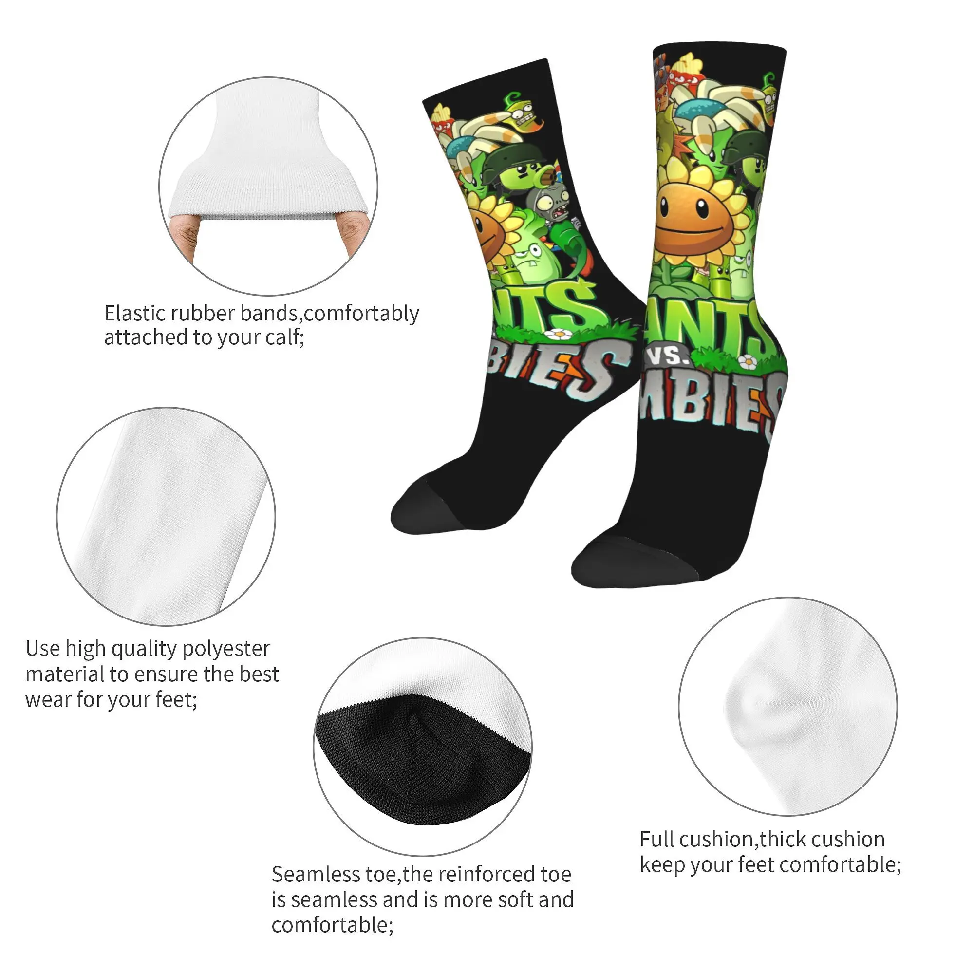 Plants-vs-Zombie cartoon games game  Socks Accessories For Men Women  Skateboard Socks Soft Wonderful Gifts