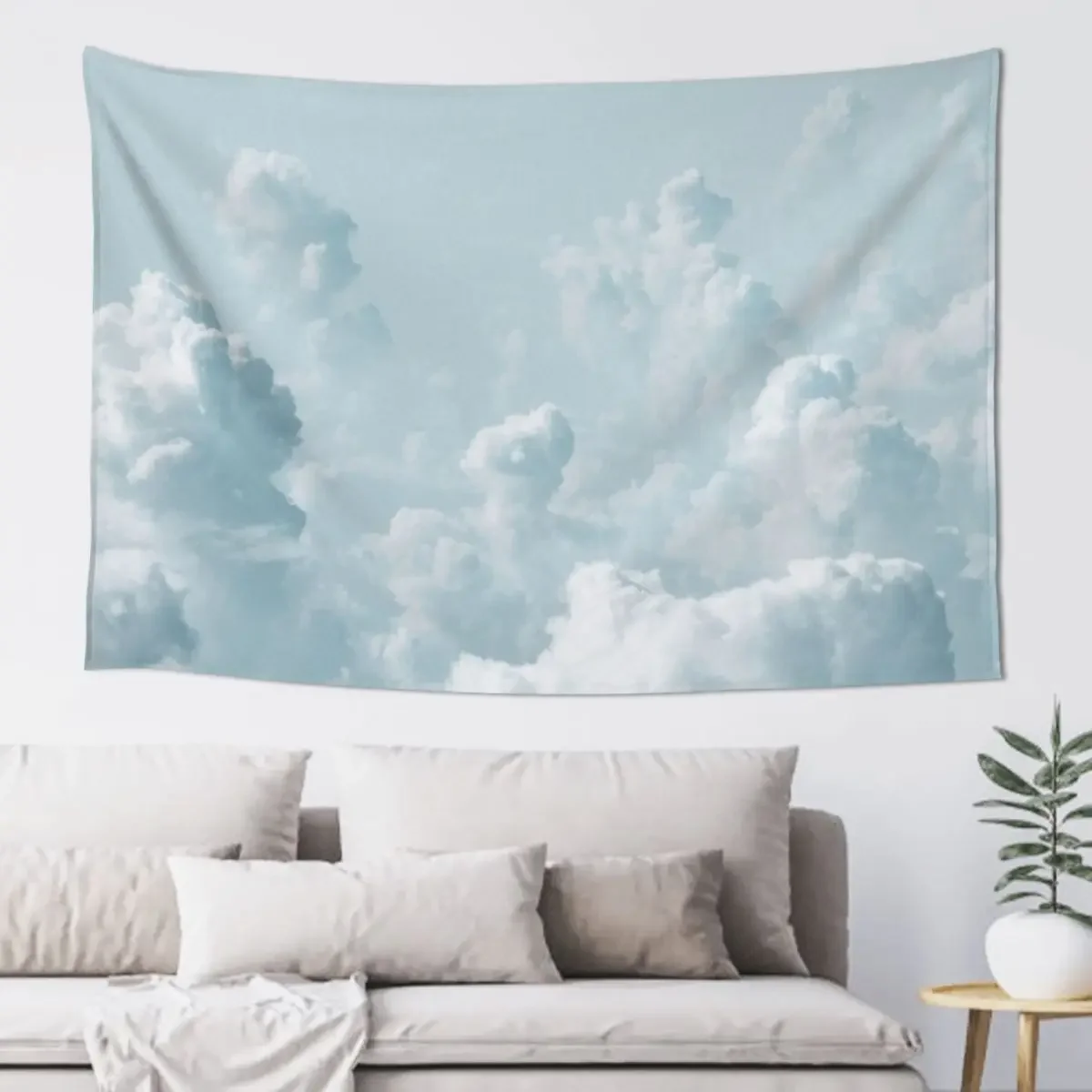 

light blue clouds aesthetic Tapestry Wall Deco Room Decorator Wall Hanging Wall Tapestry