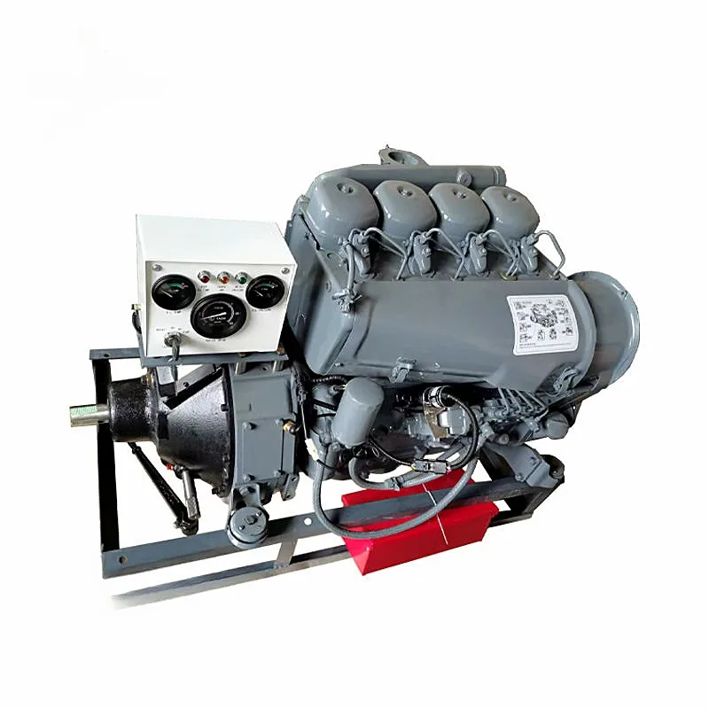 F4L912 Engine Assembly 4 Cylinder 4 Stroke Air Cooled Motor with Clutch and Control Panel for Machinery
