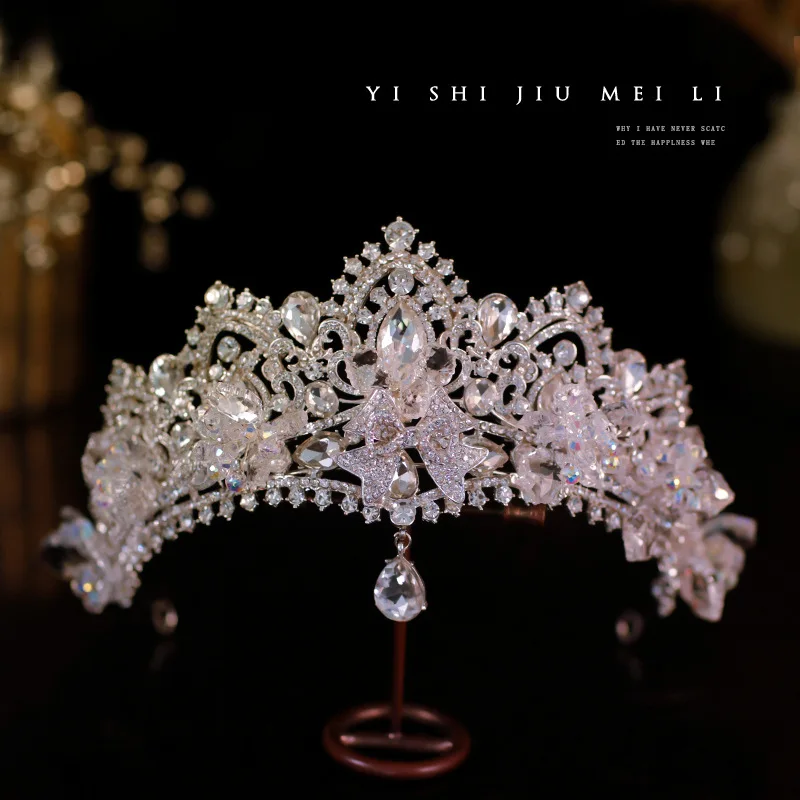 تاج غطاء رأس الزفاف فستان الزفاف الرئيسي زفاف عيد ميلاد فاخر أنيق ياباني وكوري جديد بسيط رائع