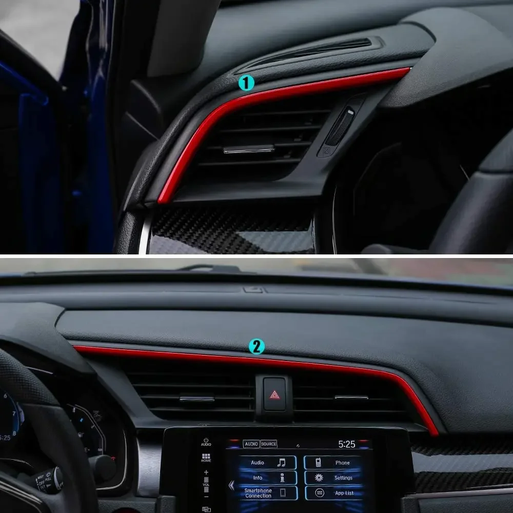 2 قطعة وحدة التحكم المركزية ملصقات تنفيس الهواء الزخارف داش مجلس لوحة الشارات الداخلية ل 10th الجنرال لهوندا سيفيك 2020 2019 2018 2017 2016 #5