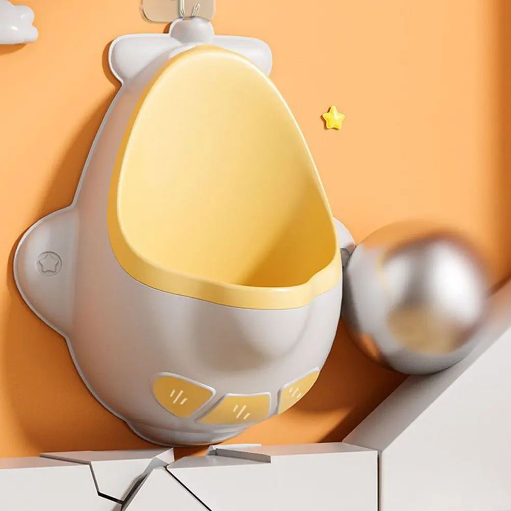 Kids Potty Training Toilet For Toddler Boy Standing Urinal PP Material Cute Cartoon Design Hanging Wall Mounted