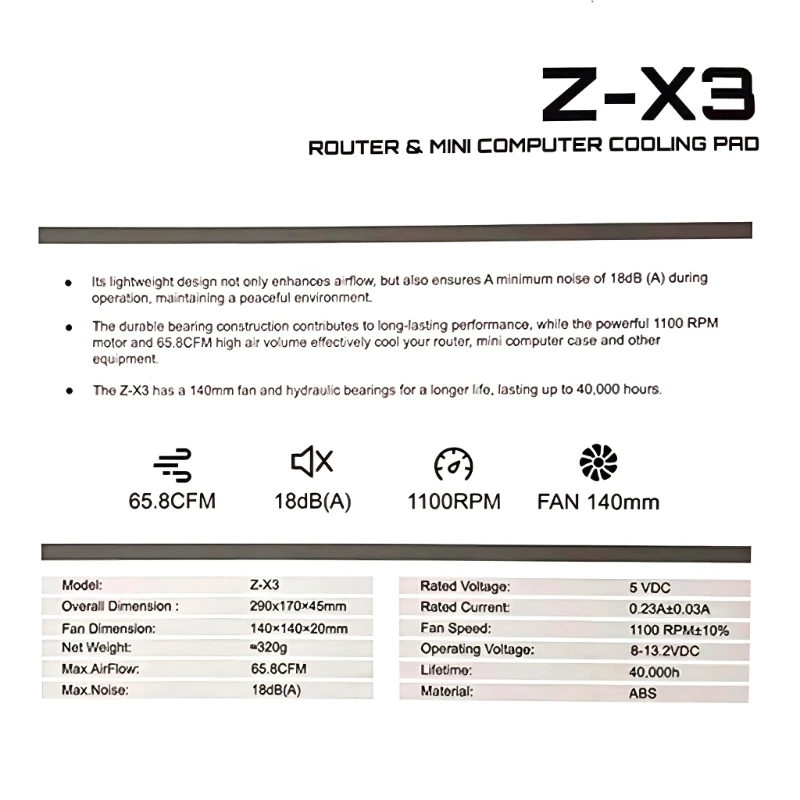 5V USB Box Wireless Router Cooling Coolers Fan 29cm PC Latop Computer Cooling