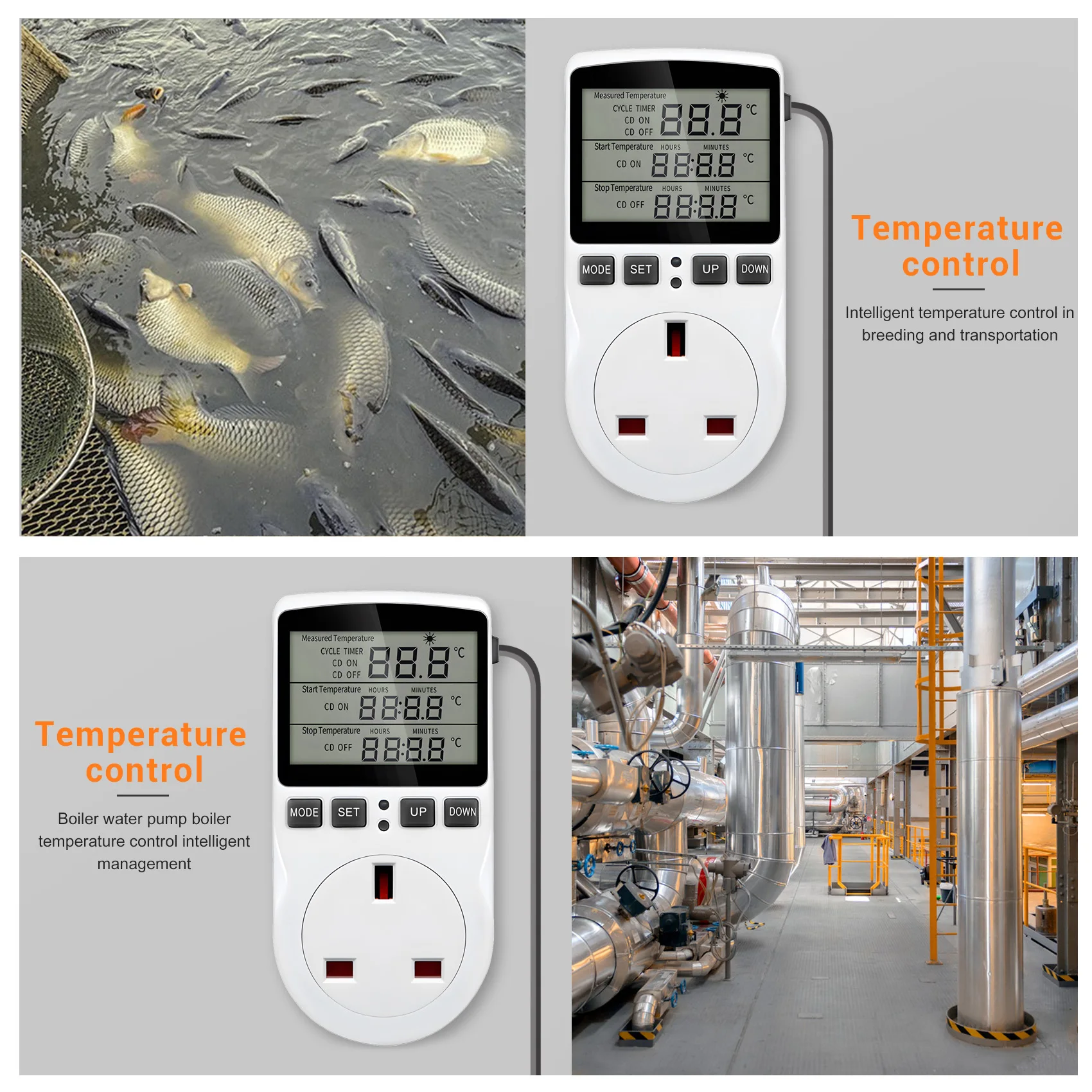 

B03C-Цифровой регулятор температуры, термостат, розетка, вилка, таймер отопления, охлаждения для домашней теплицы