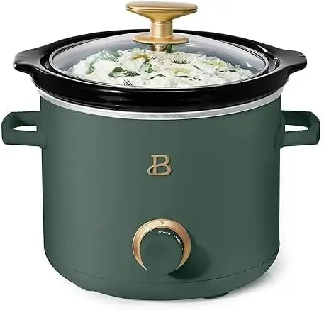 مجموعة جميلة من قطعتين من الفخار بطيء ، 2 كوارت ، الزعتر ، الثلج الأبيض ، واط ، إعدادات الحرارة القابلة للتعديل ، أدوات المطبخ عن طريق الفستان