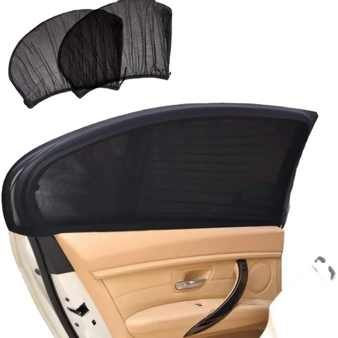 Car Window Screen Door Covers Front/Rear Side Window UV Sunshine Cover Shade Mesh Car Mosquito Net For Baby Child Camping