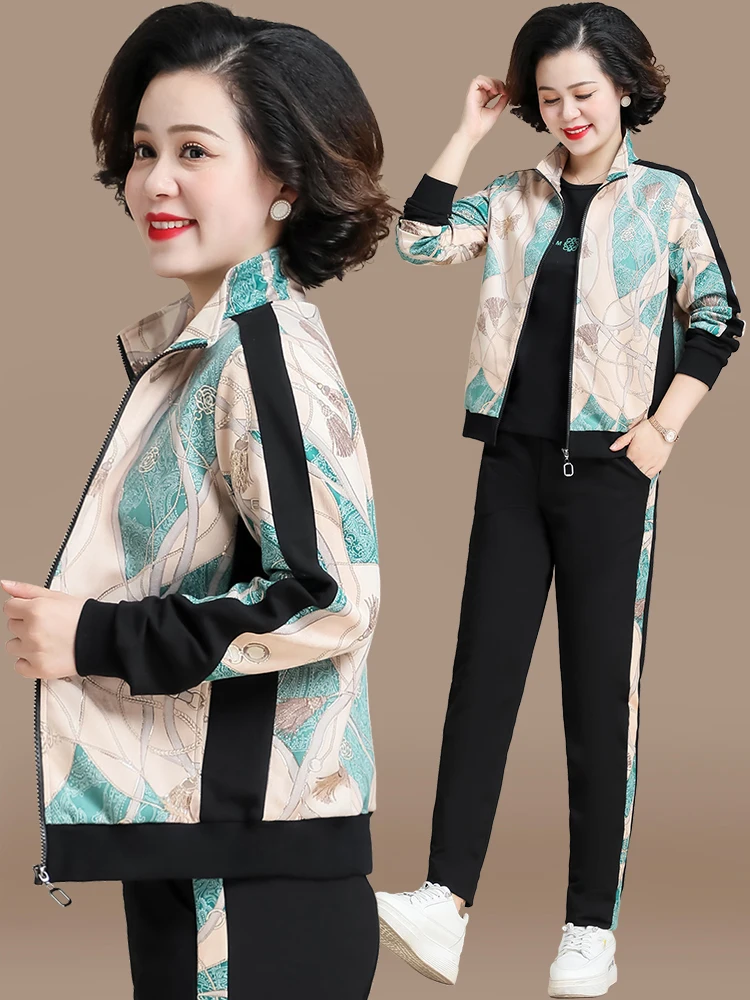 

Spring Outfit Jaet 2026 New Sportswear Set Women's Spring Faion plus Size Top for Middle-Aged Mothers And ly Ladies