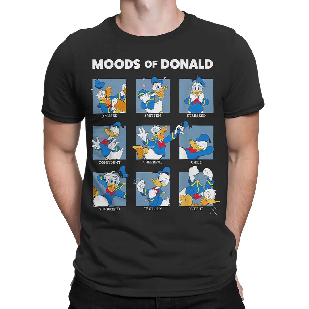 

Disney Mickey And Friends Moods Of Donald Duck T-shirt Men's 3D Printed Cartoon Daily Casual Plus Size Short Sleeve T-shirt