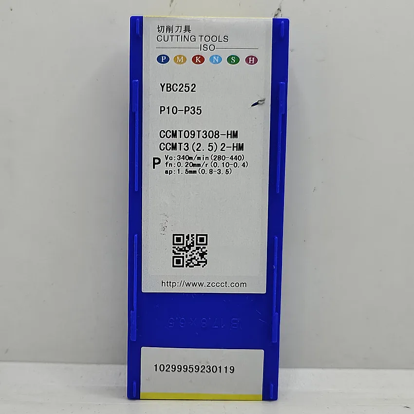 CCMT09T308-HM YBC252 CCMT09T308-HM CCMT09T308 CCMT32.52 ZCC.CT CNC carbide inserts Turning inserts For Steel P10-P35 10pcs/box