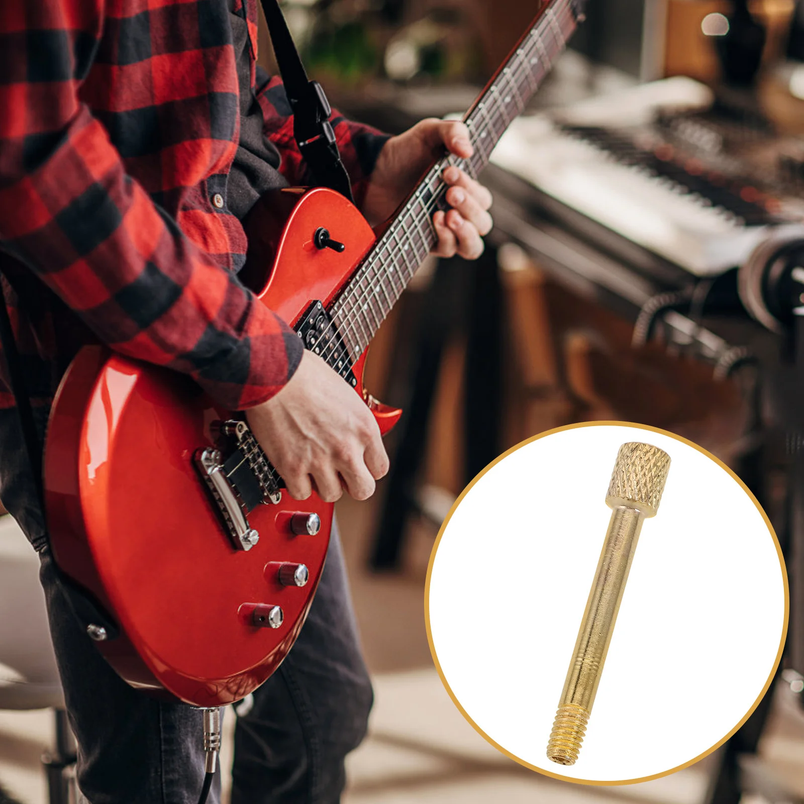 

6Pcs Guitar Tremolo Lock Screws High Precision String Lock Replacement for Electric Guitar Saddle Bridge Screw