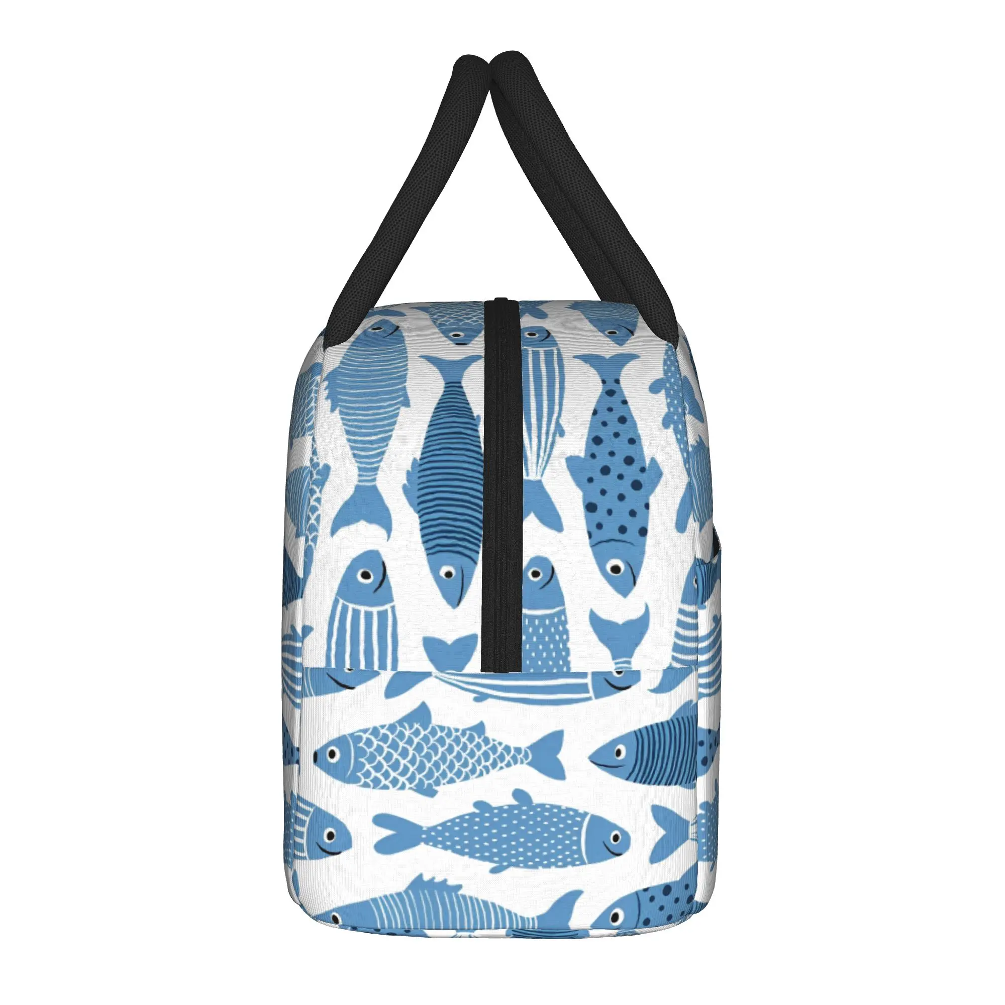 Cartton Fish Insulated Lunch Bags Large Starry Whale Sharks Lunch Container Thermal Bag Tote Lunch Box School  Food Storage Bags