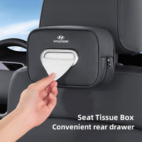 Car Tissue Box Holder Leather Car Armrest Napkin Case Sun Visor Backseat Bag For Hyundai NLINE I30 I20 I10 IX35 I40 IX20 Genesis