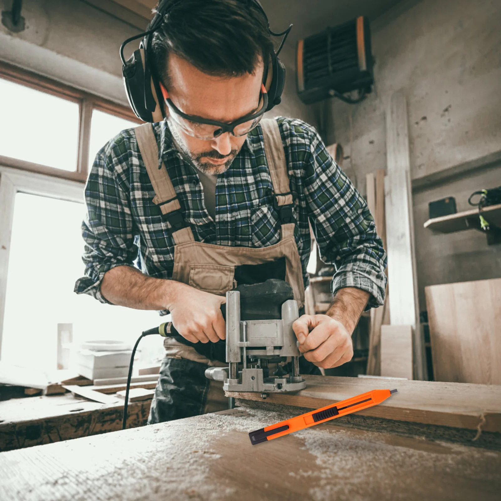 

1 set Carpenter Mechanical Pencils Woodworking Marker Set Refillable For Construction Engineering Drawing Jobsite Automatic