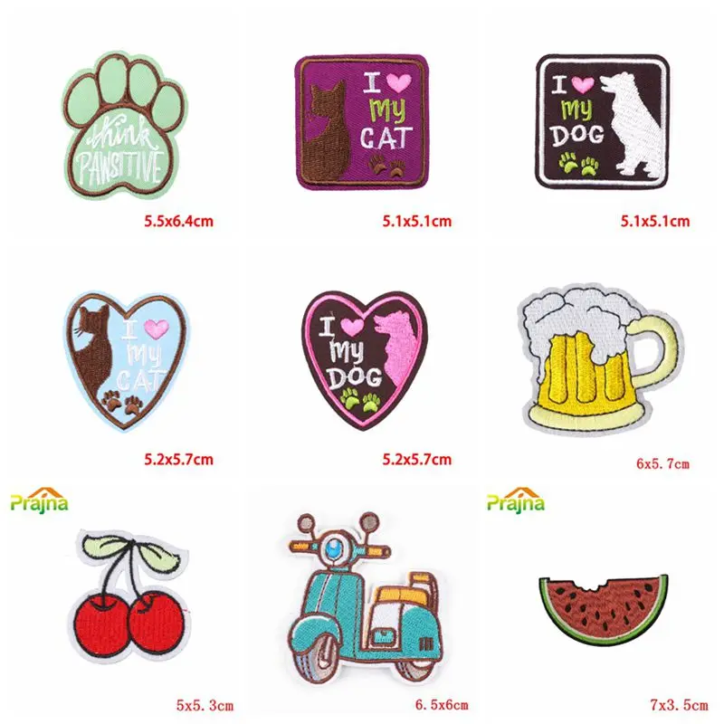 10PCS/lots Cartoon Food Embroidered Patches On Kids Clothes DIY Fruit/Fries/Drink Patch Iron On Patches For Clothing Iron Badges