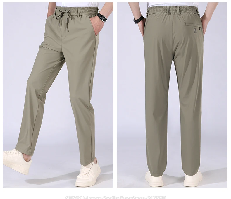 Hochelastische Herrenhose mit Vier-Wege-Stretch, Lässige Slim-Fit-Jogginghose mit Elastischem Kordelzug, Atmungsaktive Hose in Übergrößen bis 5XL – Detail 10