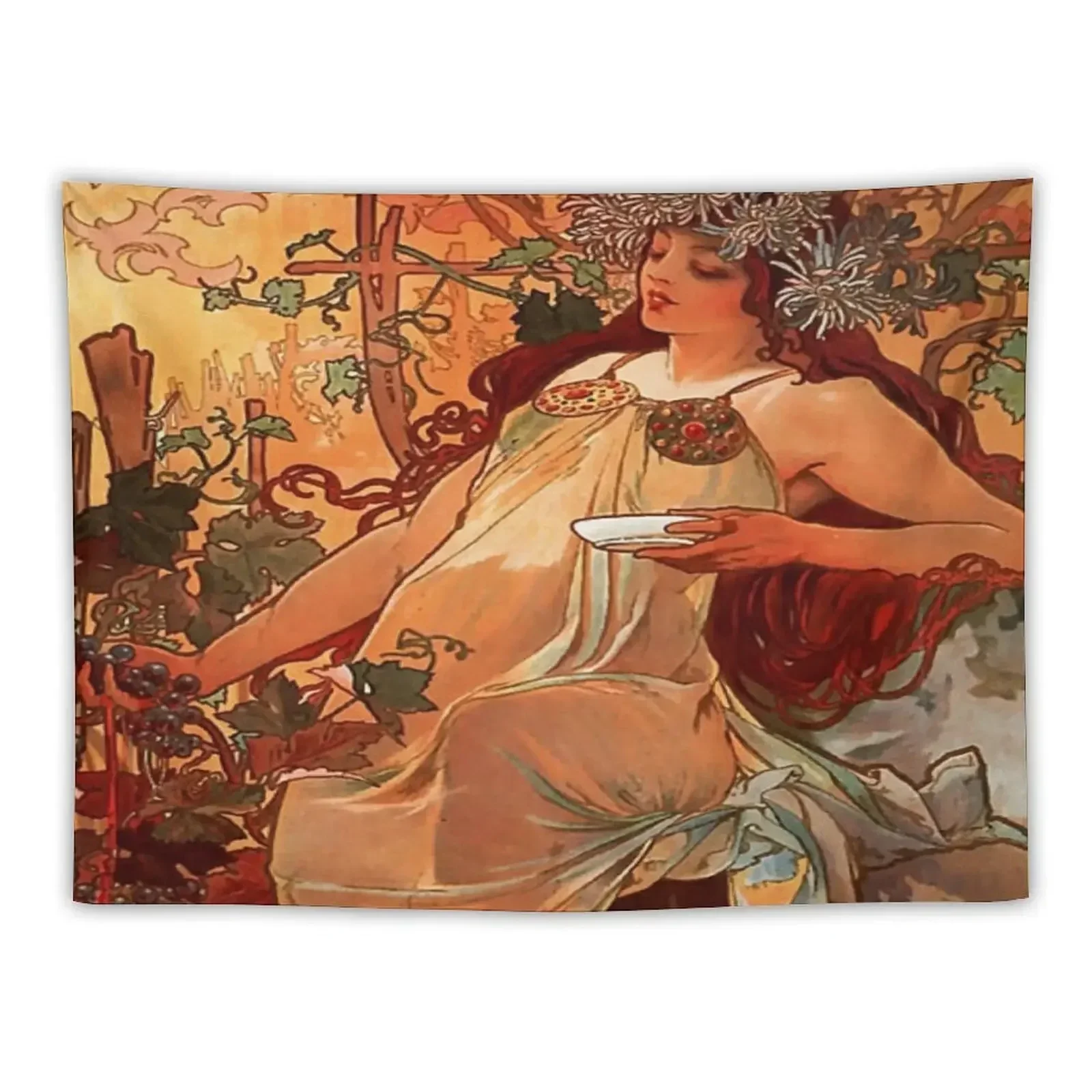 Alphonse mucha - Autumn Season,No,02. Tapestry Bedrooms Decorations Custom Tapete For The Wall Things To The Room Tapestry