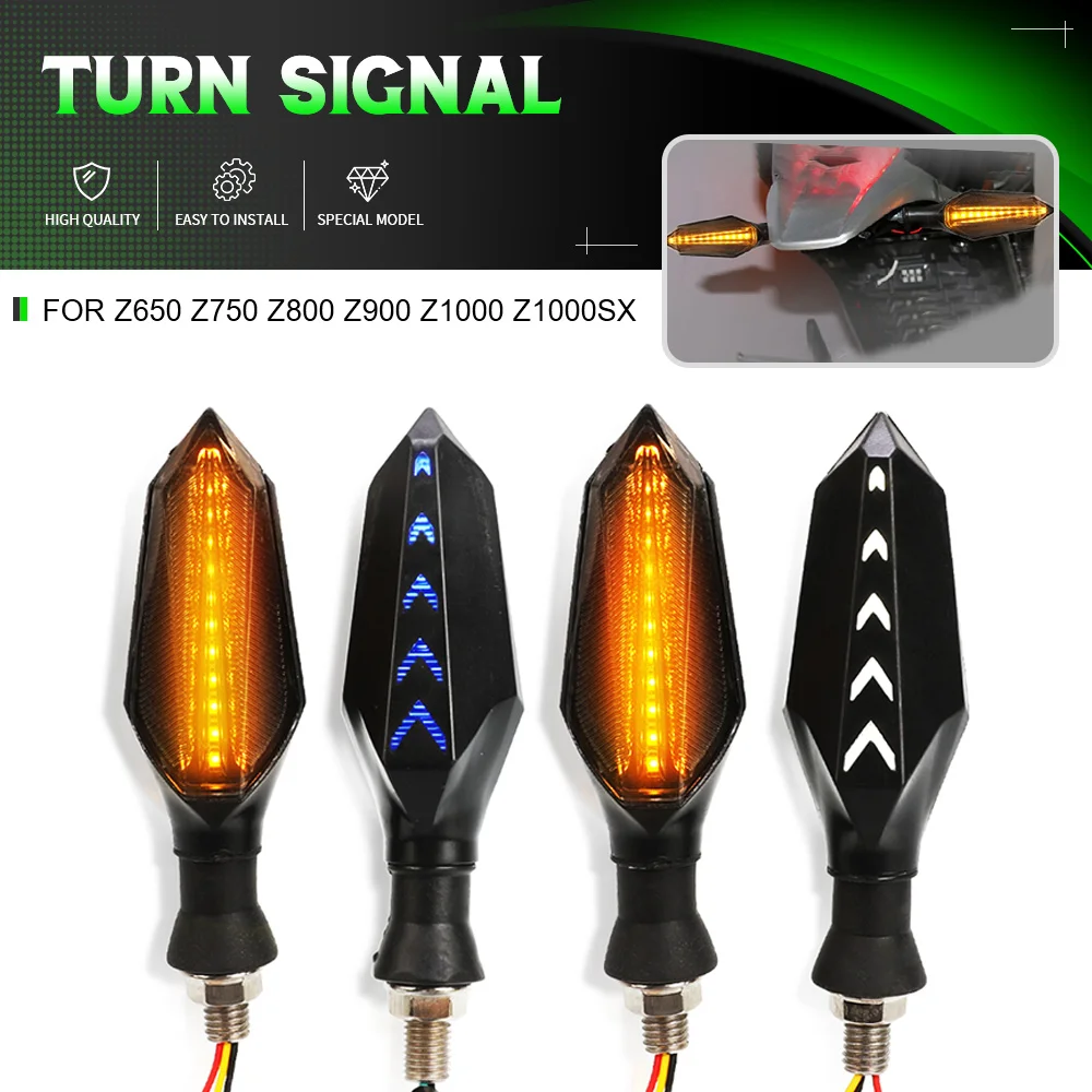 

For KAWASAKI Z650 Z750 Z800 Z900 Z1000 Z1000SX Motorcycle Universal LED Turn Signal Lights Blinker Indicator Flasher Lamp