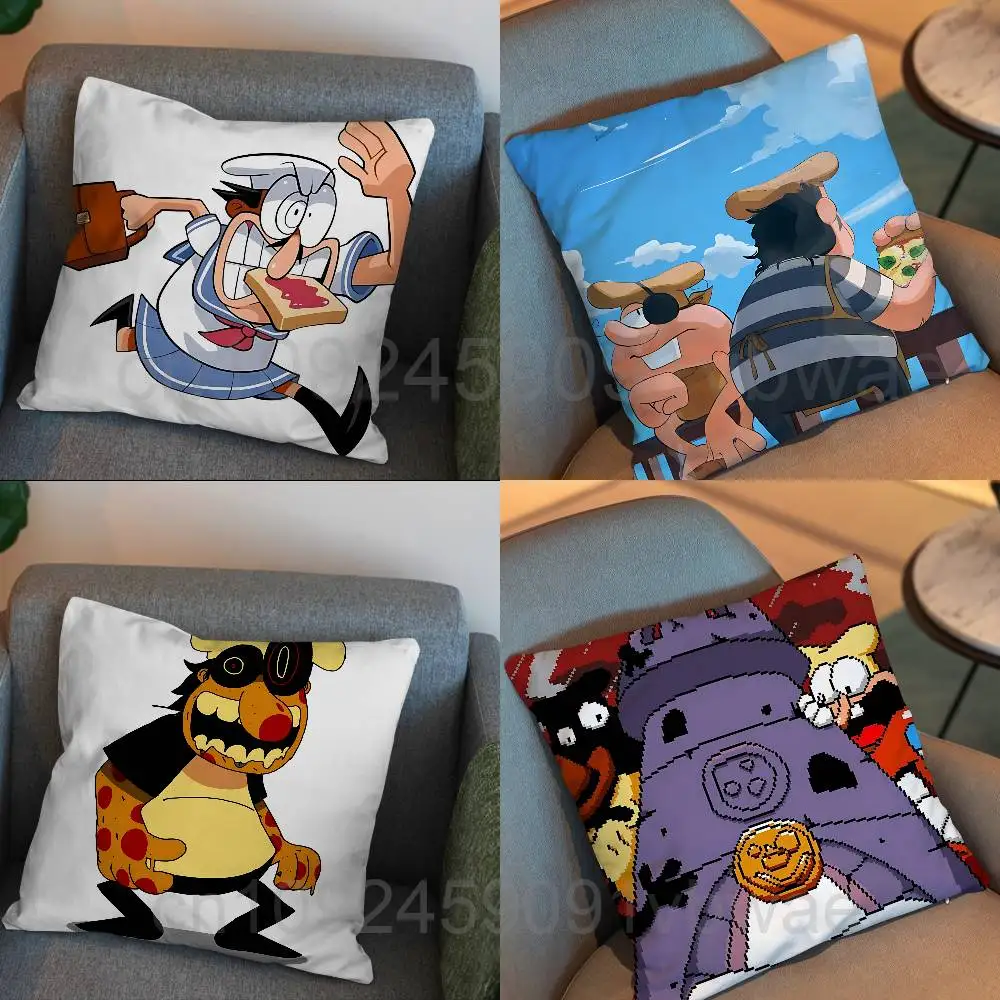 

Peppino Spaghetti Pizza Tower Pillow Case Square Double-Sided Printing Short Plush Sofa Cushion Cover Bedroom Bedside Pillow