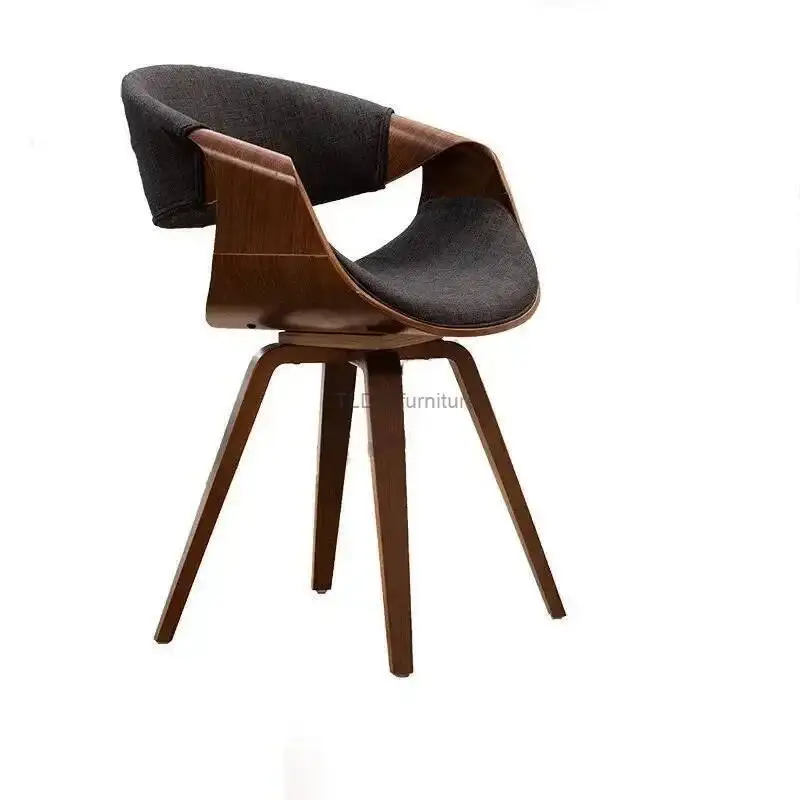 كراسي الترفيه أثاث المطبخ بسيط الطعام الشمال خشب متين كرسي فاخر الجلود شرفة الطعام كرسي الكتابة كرسي أعلى #1