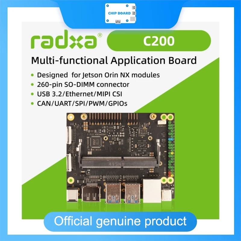 

Radxa C200 Application Board Compatible with NVIDIA Jetson Orin NX Modules for Edge AI Projects