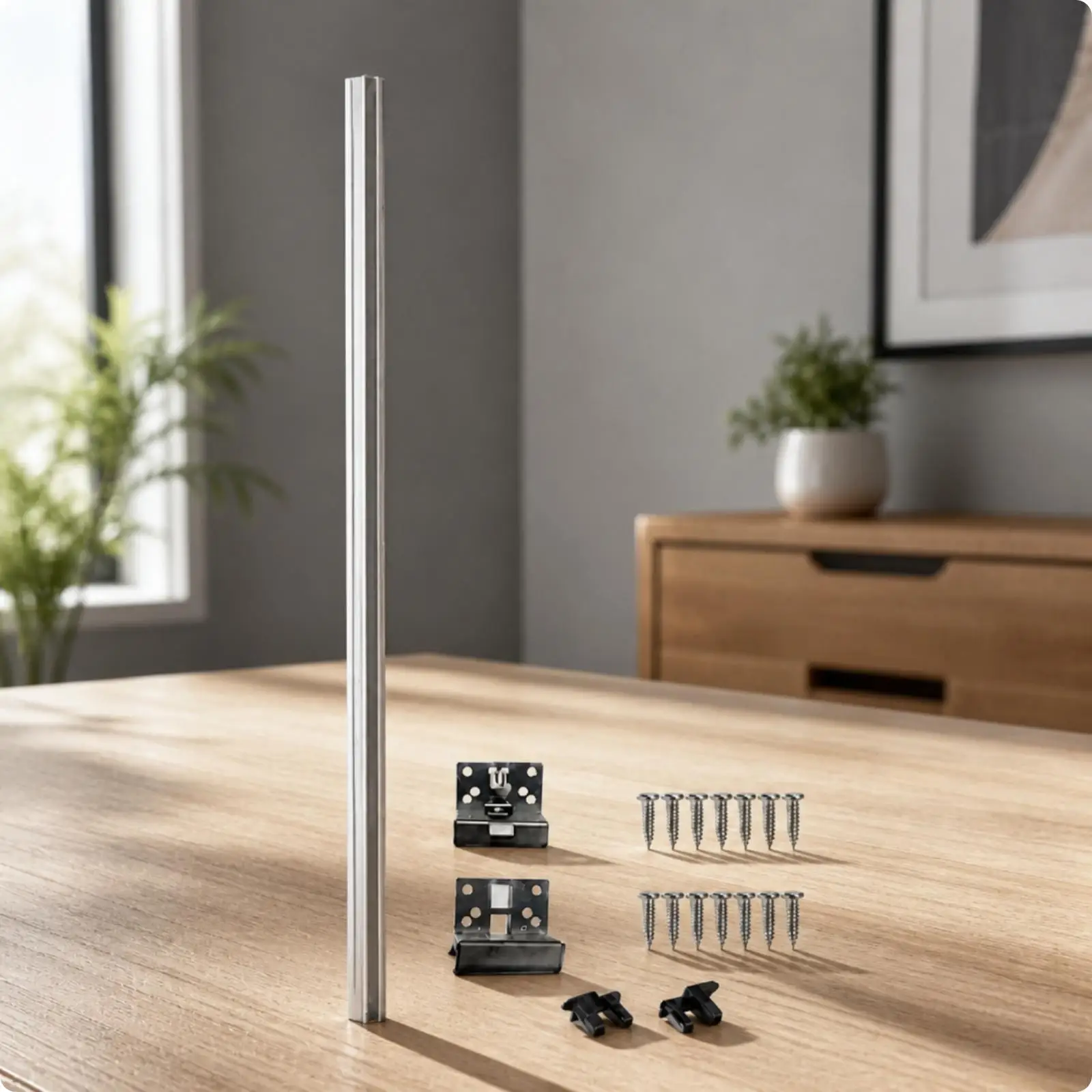 Easy to Install RV Table Slide Rail | Sturdy Metal Construction, Space-Saving Design, Slide Rod with Brackets, for Motorhomes