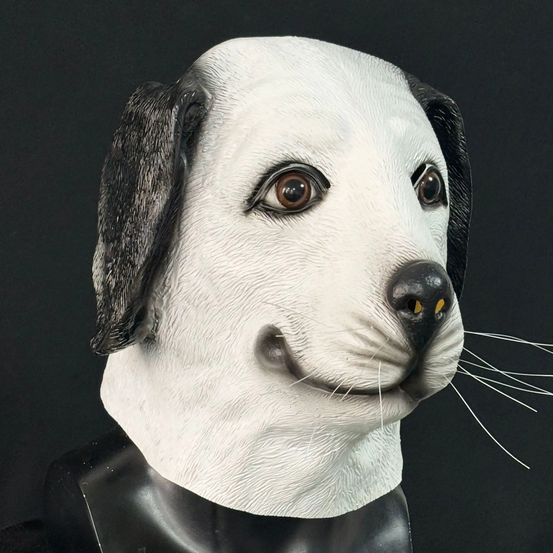 Realistische Hunde-Vollkopf-Latexmaske Tiermaske für Erwachsene Halloween Cosplay Maskerade Karneval Party Kostüm Requisite – Detail 1
